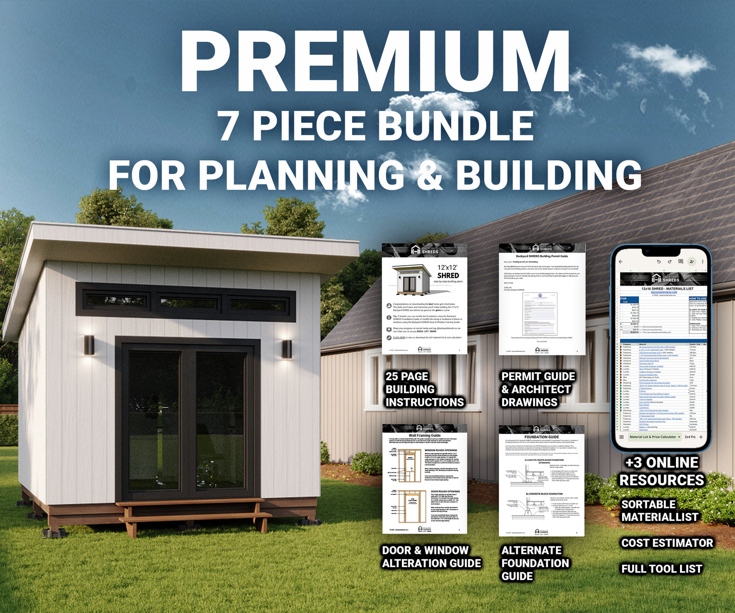 12x12 SHRED — DIY Home Gym Shed Building Plans