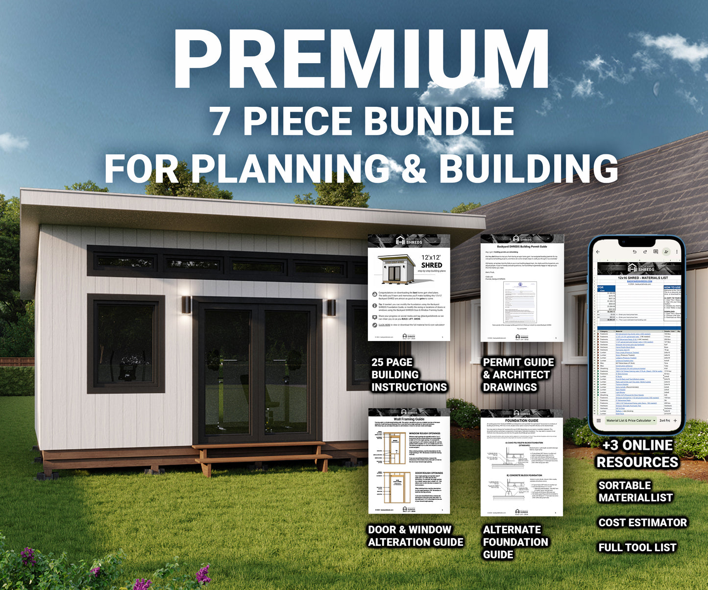 12x20 SHRED — DIY Home Gym Shed Building Plans