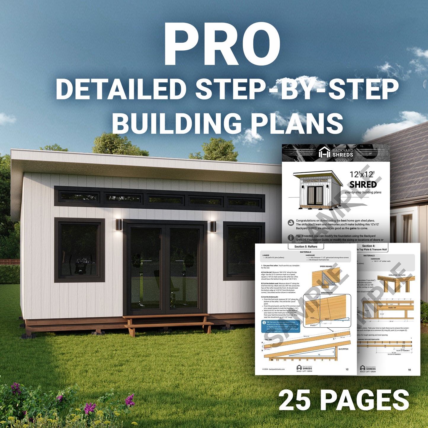12x20 SHRED — DIY Home Gym Shed Building Plans